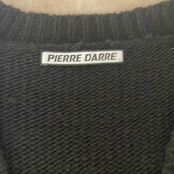 Wool Cardigan with houndstooth pattern black by Pierre Darre - Picture 2 of 5
